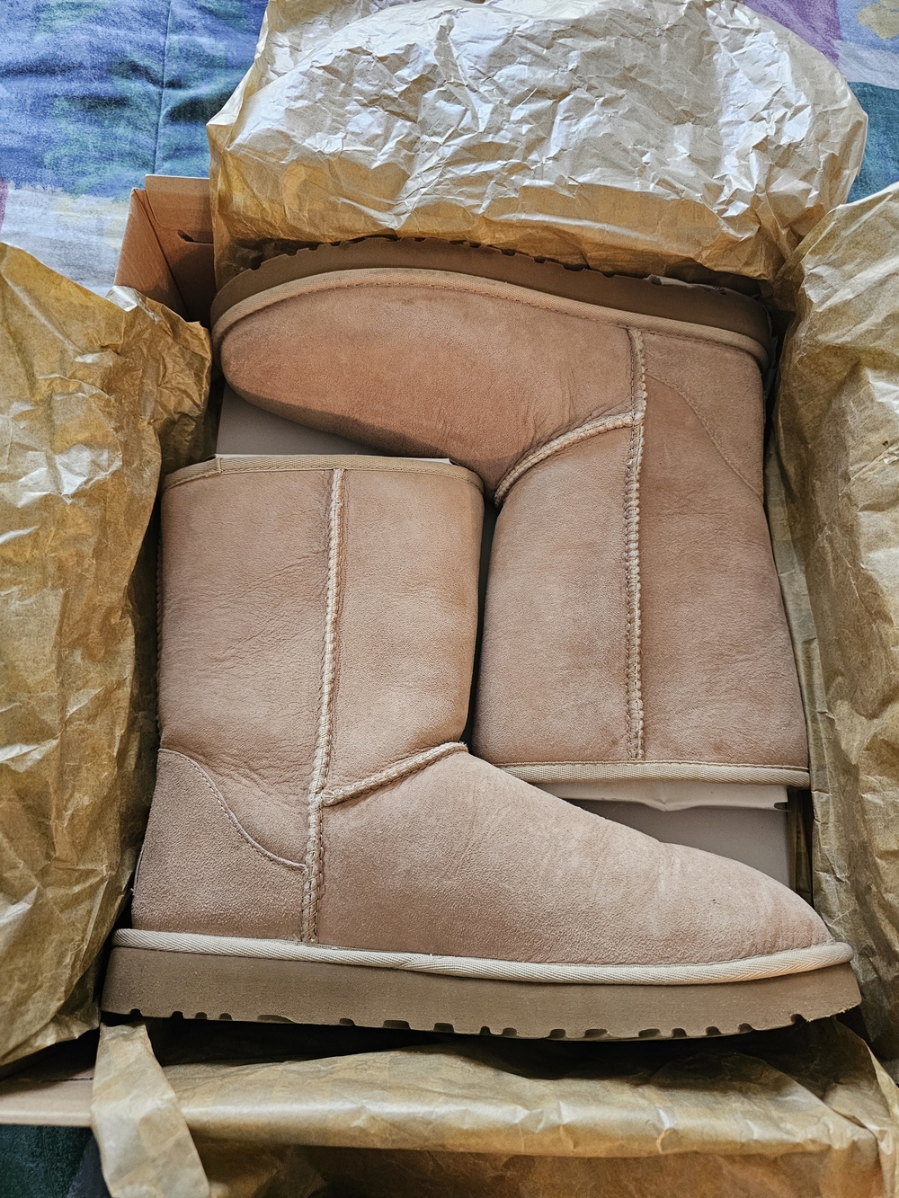 UGG Classic Short Shearling-Lined Boots in Sand